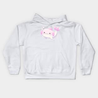 Pink Pastel Axolotl Sticker Cute Kids Hoodie